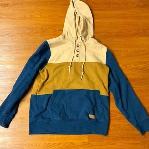 Dravus Hues Tan, Brown & Navy Colorblocked Hoodie